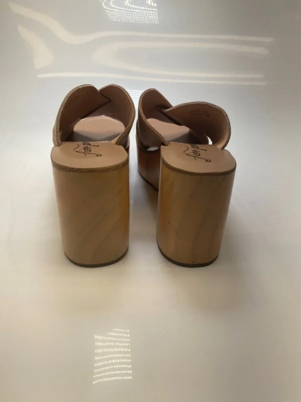 Free People Women's Kora Pink Leather Platform Heel Sandal Sz 41- USA  11